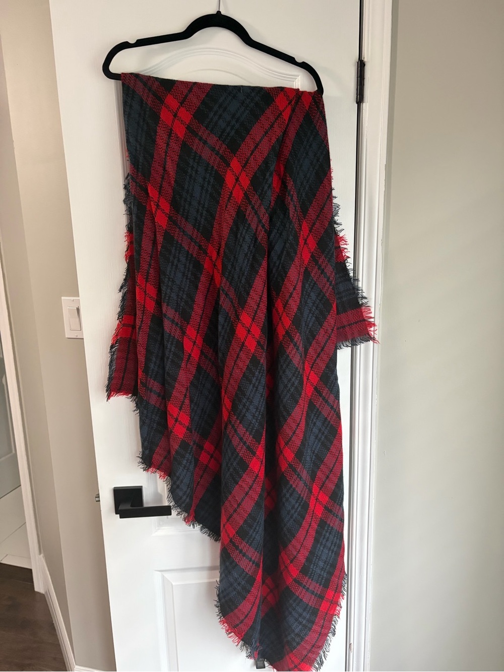 Plaid Scarf in Red and Blue - NEVER WORN